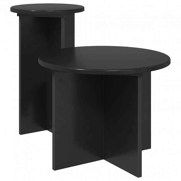 vidaXL Sada odkládacích stolků 2 ks Černý dub Ø 45 x 35 cm
