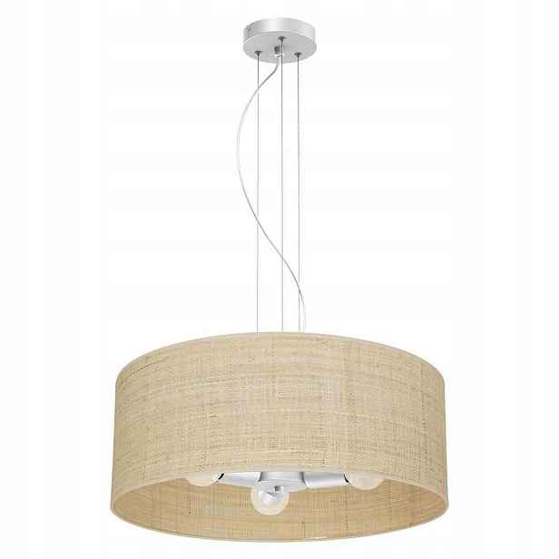 Závěsná lampa Milagro Marshall MLP7490 bílá, ratan E27 3-bodová, IP20