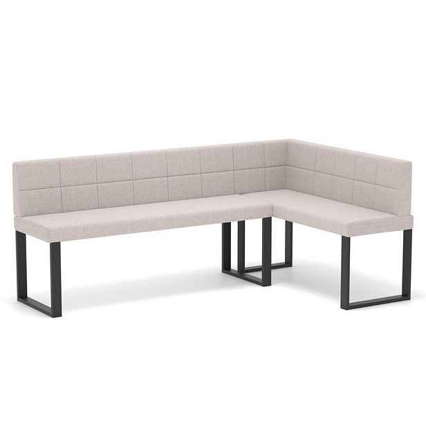 Idohome ROHOVÁ LAVICE SANA U pravá tkanina prošívaná, 142/196 cm, béžová