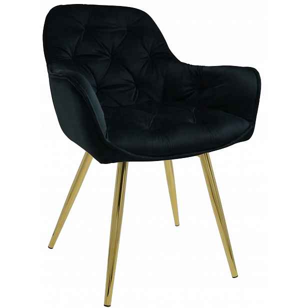 Křeslo Dankordesign Arten X Velur Černé Nohy Zlaté