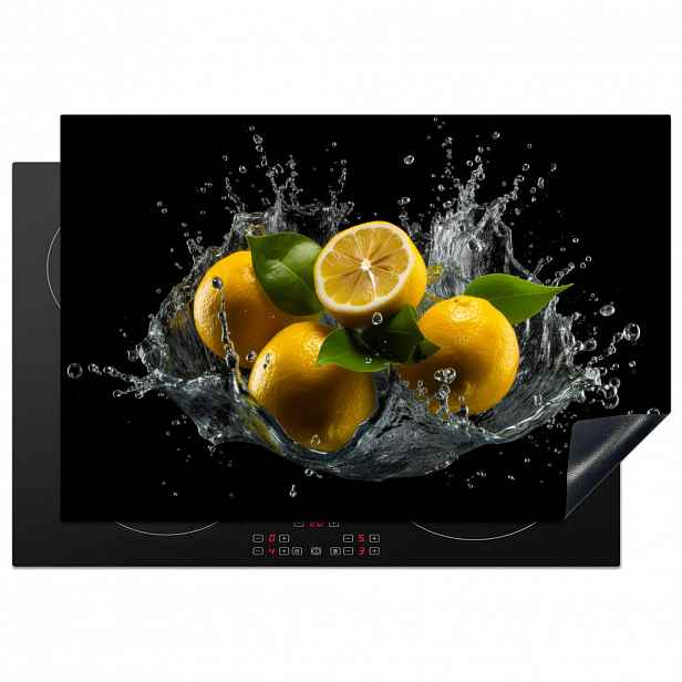 MuchoWow KRYT NA INDUKČNÍ DESKU Citron - Ovoce - Žlutá - Černá 77x51 cm