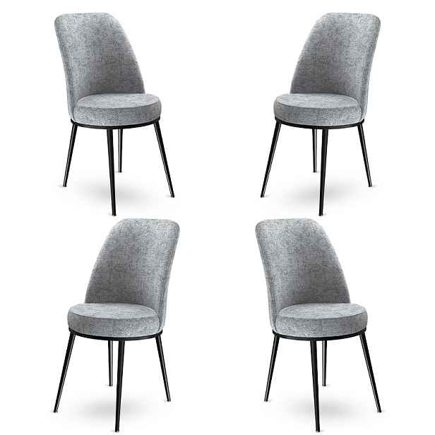 Sada židlí (4 kusy) Dexa - Grey, Black