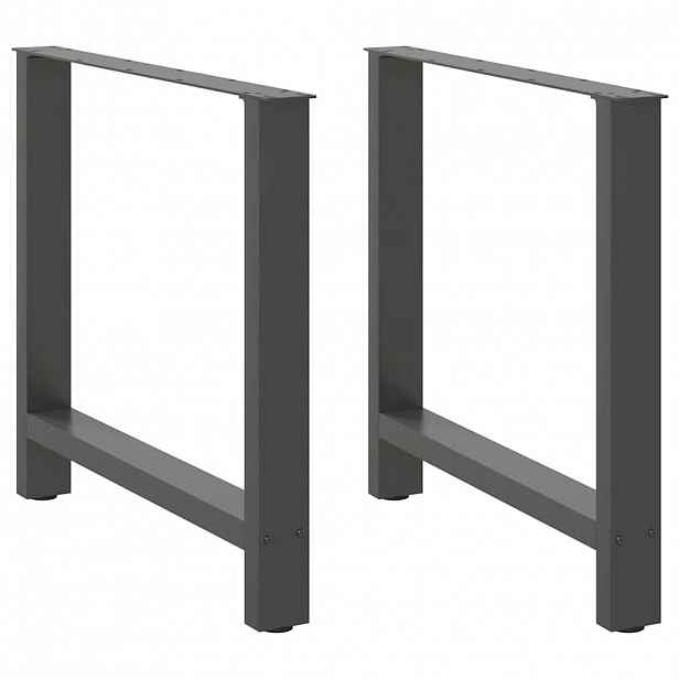 vidaXL Nohy k jídelnímu stolu antracitové 2 ks 70 x (72-73) cm ocelové