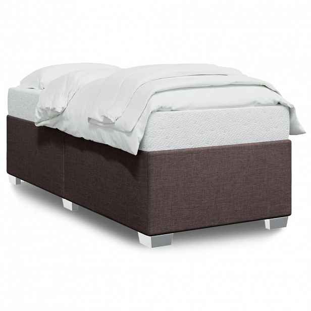 vidaXL Rám postele bez matrace tmavě hnědý 90 x 200 cm textil