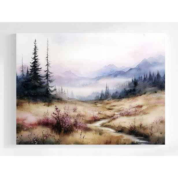 Obraz Na Plátně Plátno Krajina Výhled Hory Lesa Stromy Mlha 80x60
