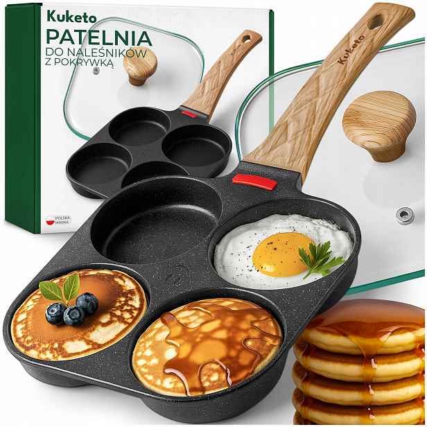 Pánev Na Palačinky Pancakes vejce Non-stick senzor Indukce s víkem