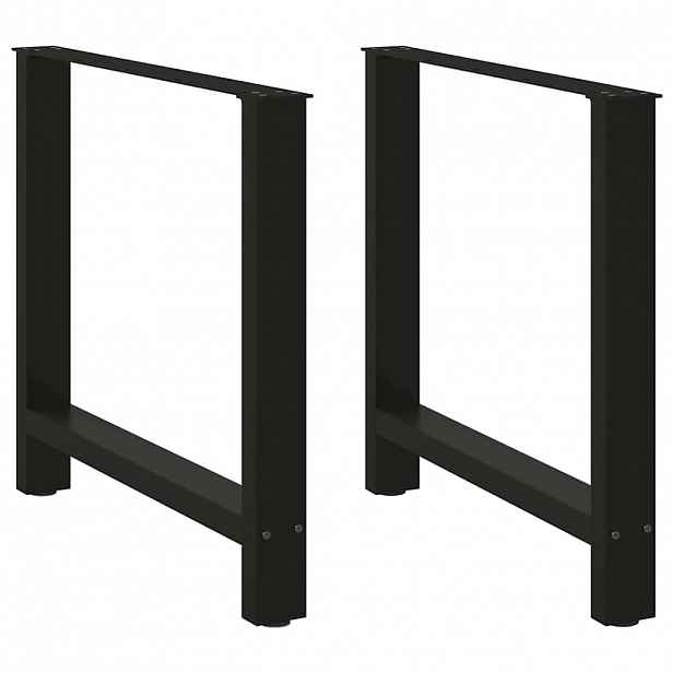 vidaXL Nohy k jídelnímu stolu černé 2 ks 80 x (72-73) cm ocelové