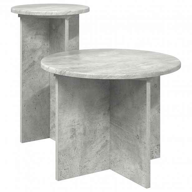 vidaXL Sada odkládacích stolků 2 ks Betonově šedá Ø 45 x 35 cm