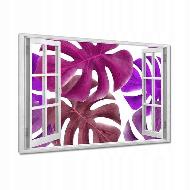 Obrazy 90x60 Monstera Listy Fialová