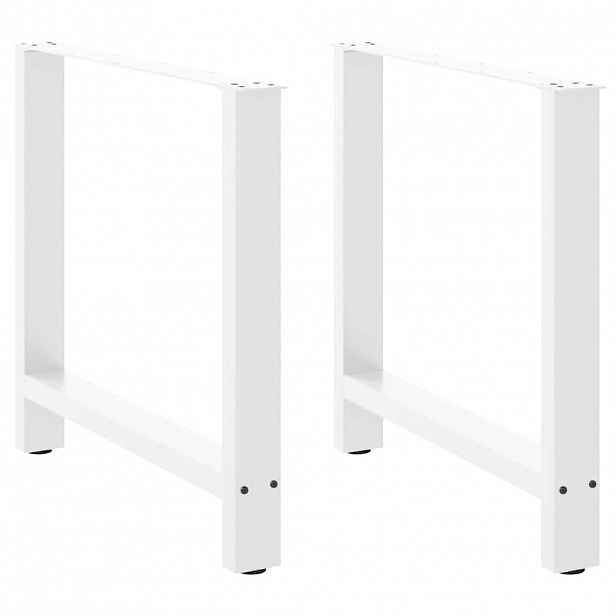 vidaXL Nohy k jídelnímu stolu bílé 2 ks 80 x (72-73) cm ocelové