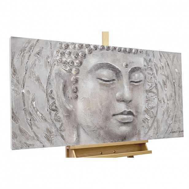KUNSTLOFT RUČNĚ MALOVANÝ AKRYLOVÝ OBRAZ ŠEDÝ, 120/60 CM