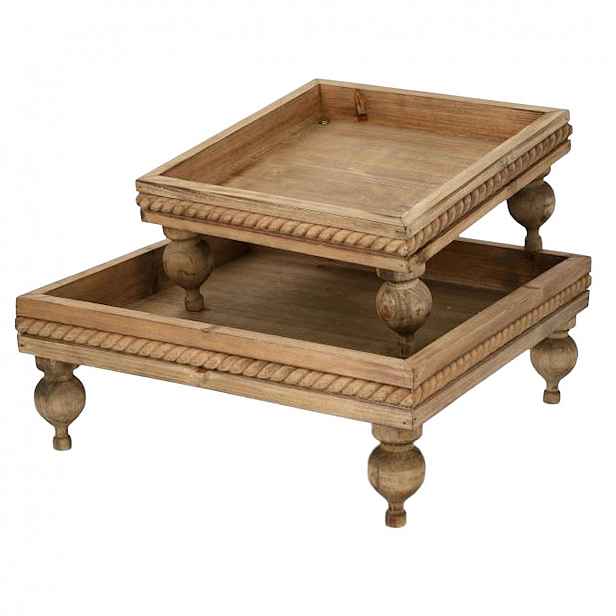 Kuchyňská Podložka Na Nožkách Podstavec Pod Svíčku XL Dřevo Boho 2 ks