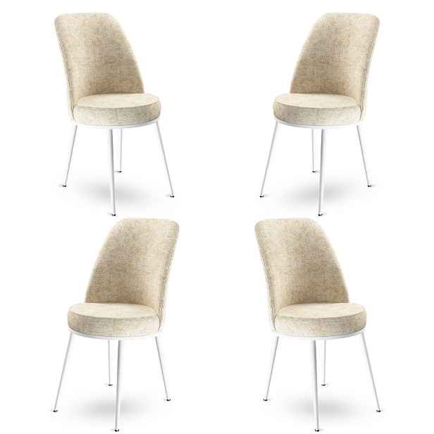 Sada židlí (4 kusy) Dexa - Cream, White