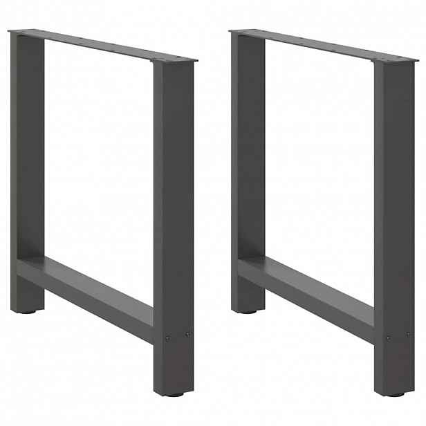 vidaXL Nohy k jídelnímu stolu antracitové 2 ks 80 x (72-73) cm ocelové