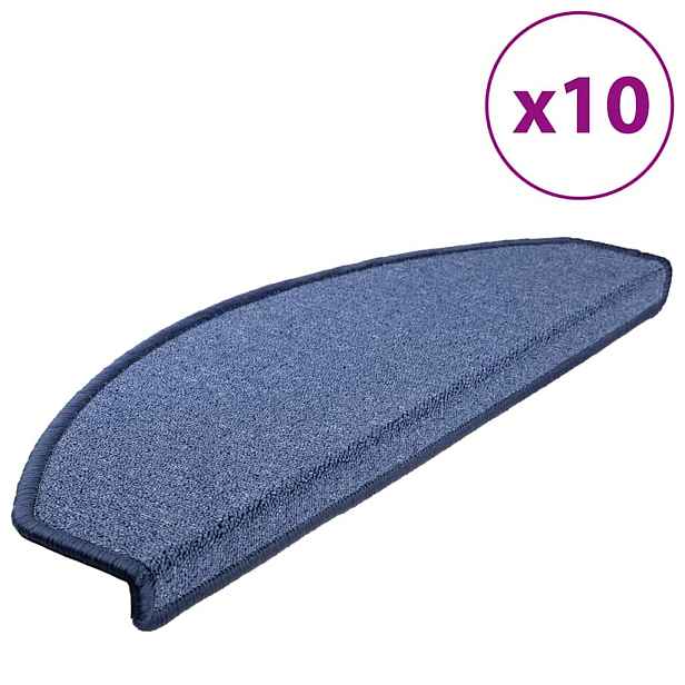 vidaXL Schodové rohože 10 ks 65 x 24 x 4 cm modré, půlkulaté, velké