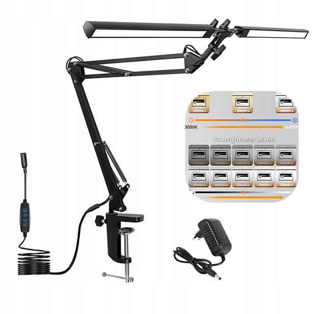 24W Kreslicí Lampa Led Stolní Lampa Dvojitá Výkonná Nabíječka