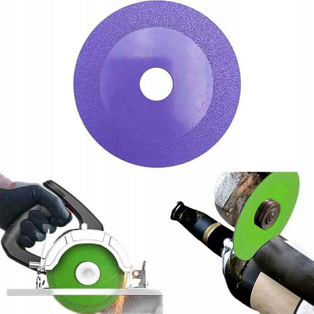 4x Kotouč Na Řezání Skla 4" Diamantový Fialový Zelený Průměr 10 cm