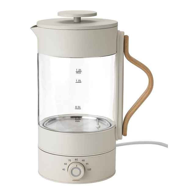 Béžová skleněná rychlovarná konvice 1,2 l Emma – Stelton