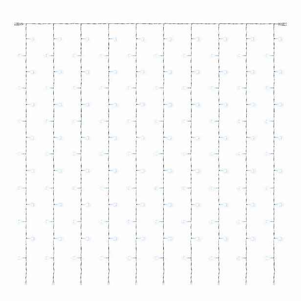 Hobby Line LED světelný závěs do okna, 200 × 200 cm, ledově bílá, 200 diod, čirý kabel, IP20 do interiéru