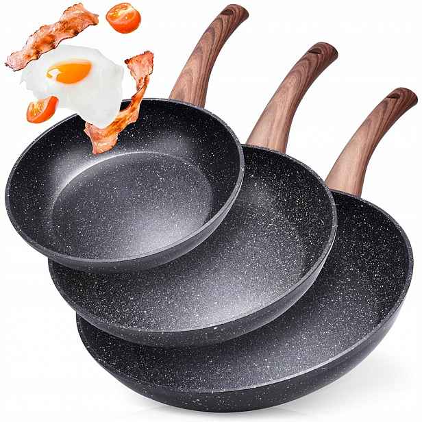 Sada granitových pánví Black&wood 3 ks 20 24 28 cm