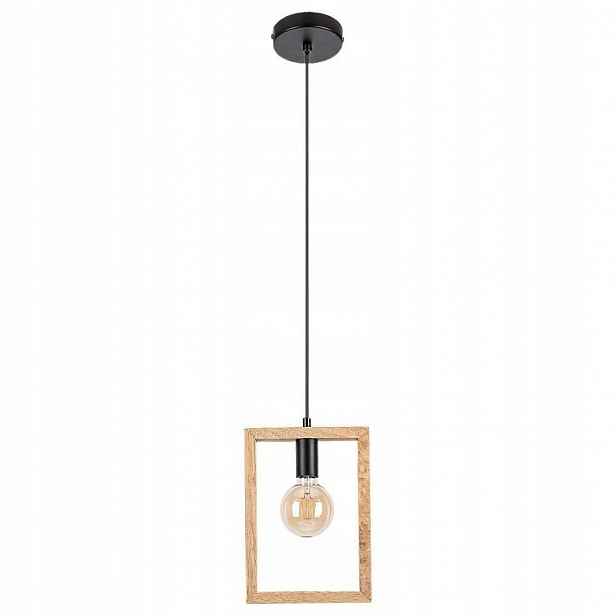 Skandinávská obdélníková dřevěná závěsná lampa