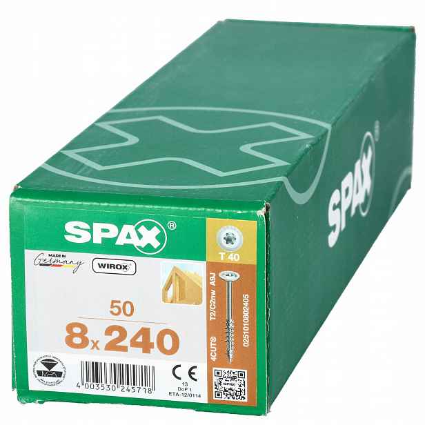 Tesařské Vruty 8x240 Spax Do Dřeva Torx 50 Ks