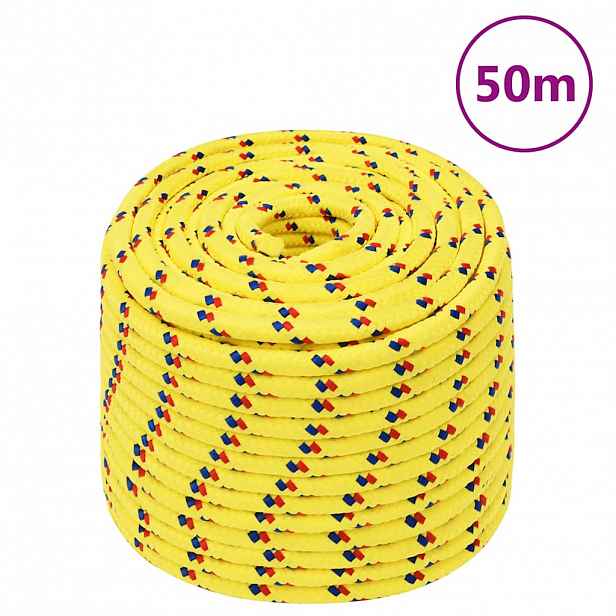 vidaXL Lodní lano žluté 12 mm 50 m polypropylen