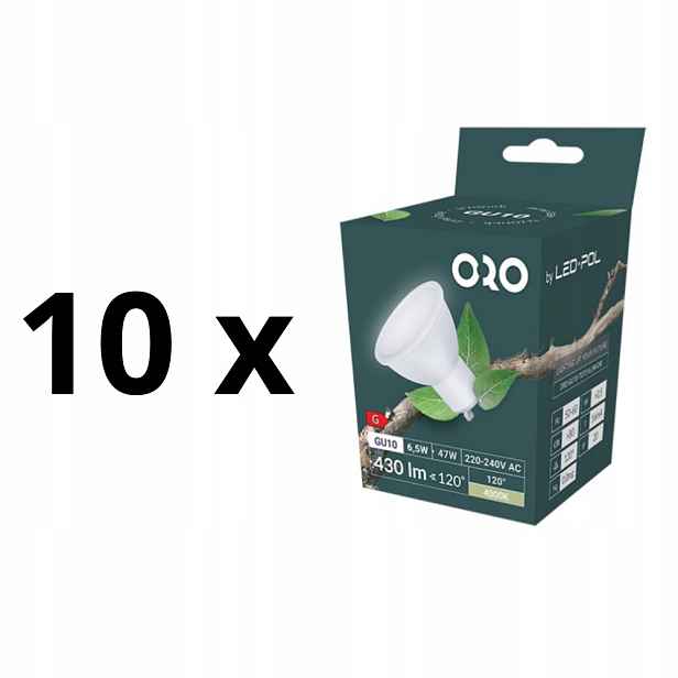 Žárovka GU10 Led_pol Sada 10 Kusů Led Žárovka GU10 6,5W Dw Denní