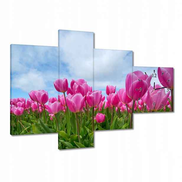 Hodiny 100x70 Tulipány na Valentýna