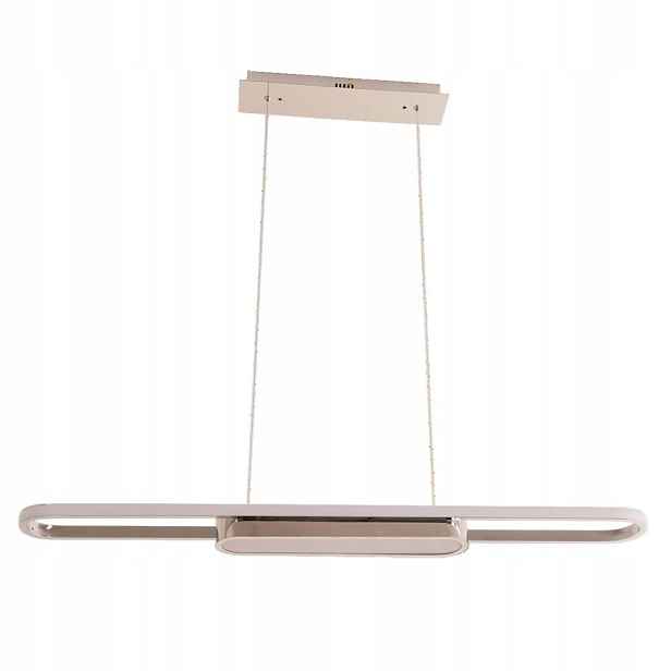 Bílá oválná moderní závěsná Led lampa 48W Contessa nad jídelní stůl
