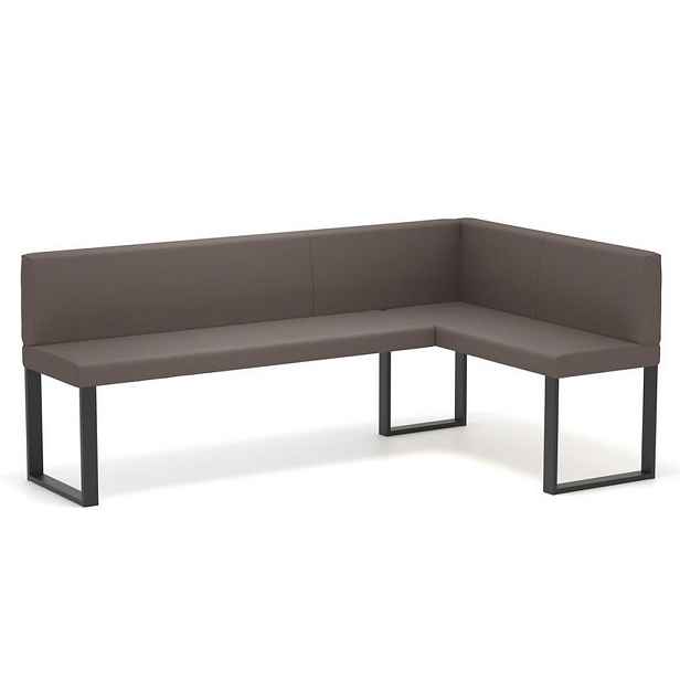 Idohome ROHOVÁ LAVICE SANA U pravá ekokůže hladká, 128/168 cm, hnědá