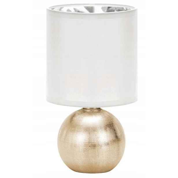 Noční lampa do ložnice E14 zlato-bílá 29,5x16 cm