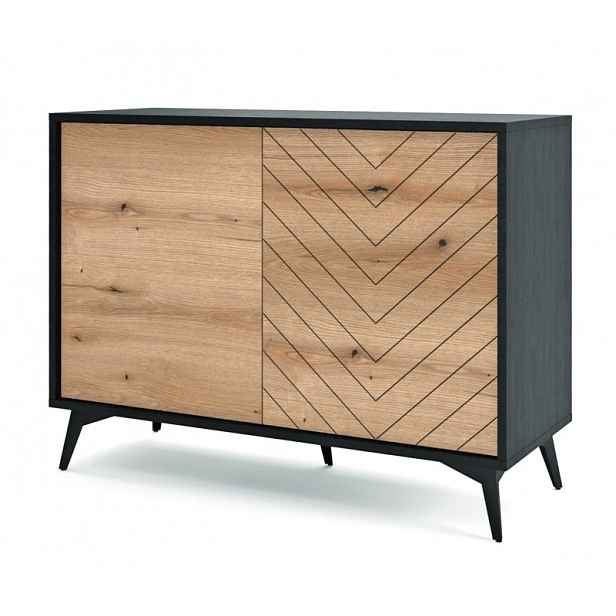 Piaski Komoda Diamond 103,5 cm dub/černá