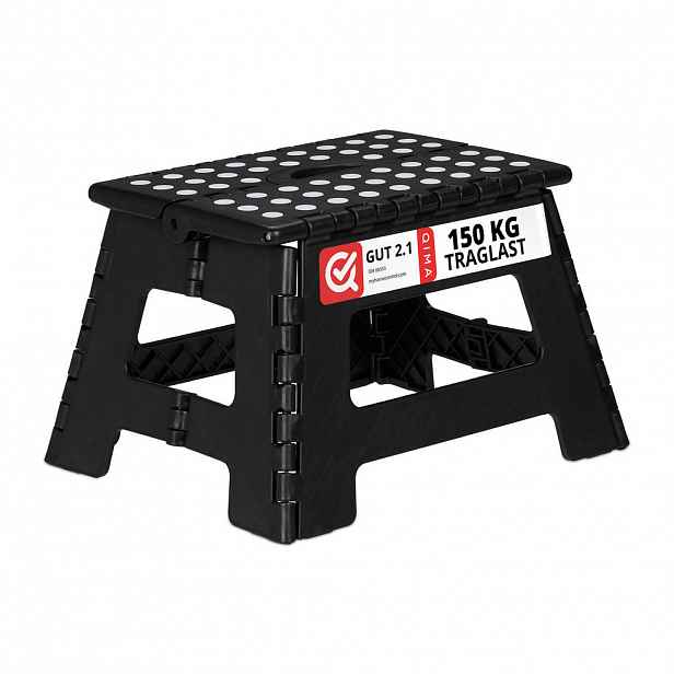 Relaxdays STOLIČKA Černá skládací plast 150 kg