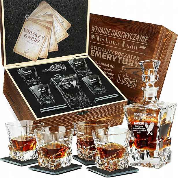 Sada Karafka Sklenice Na Whisky Dárek Na Důchod Pro Důchodce Jména