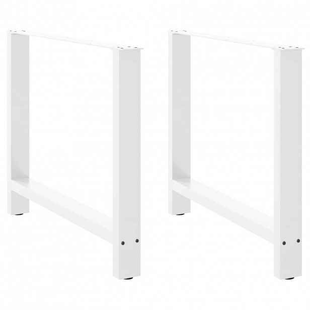 vidaXL Nohy k jídelnímu stolu bílé 2 ks 90 x (72-73) cm ocelové