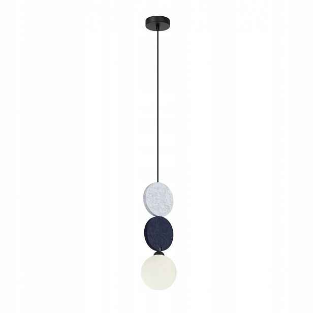 Závěsná lampa Andrea Černá Led G9 25W 118 cm Bílá Plstěná lampa Italux