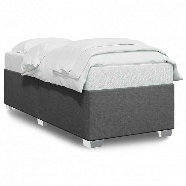 vidaXL Rám postele bez matrace tmavě šedá 100 x 200 cm textil