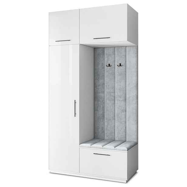 MASSENO MODERNÍ PŘEDSÍŇOVÁ SKŘÍŇ REMA, 120/240/60 cm, bílá