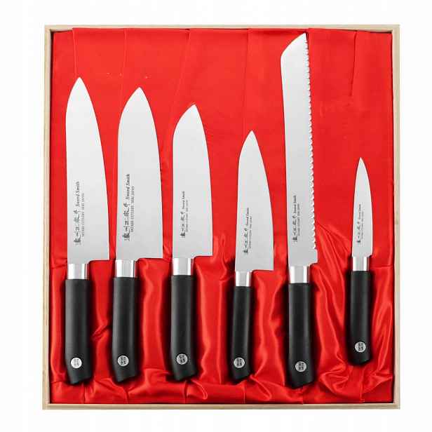 Sada 6 japonských nožů Satake Sword Smith HG8327W dřevěná krabička