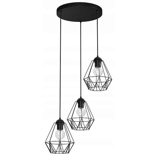 Závěsná lampa Bergen Černá Kovová elegantní pro loftový dekor