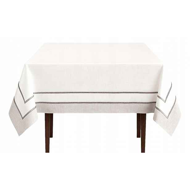 Lněný ubrus 140x220, bavlněný, krémově béžový, elegantní, přírodní