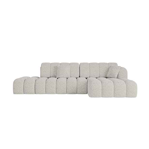 ALTDECOR ROHOVÁ SEDAČKA s funkcí spaní a otomanem, pravá OLEA-L2-S 321x164x75 Světle šedá Žinylka