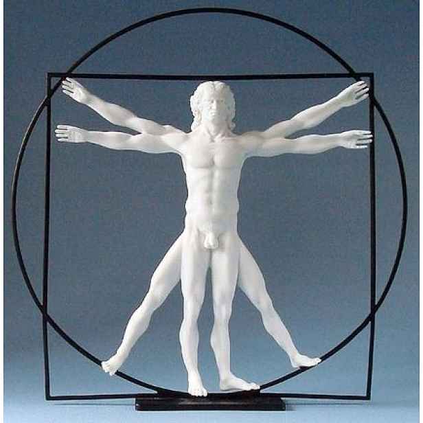 Figurka Parastone Muž Vitruvian Man z kresby Leonardo Da Vinci bílá