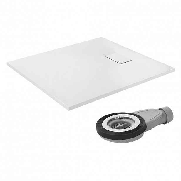 LuxeBath SPRCHOVÁ VANICKÁ VANA 100x90 cm bílá s odtokovou sadou z SMC