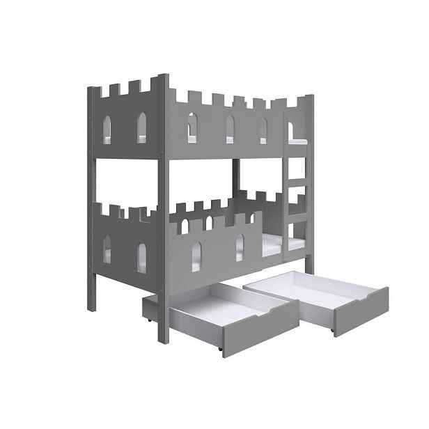 MASSENO VYSOKÁ Postel AVALON 75x160 s úložným prostorem, Šedá
