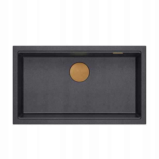Quadron Logan 110 Dřez 76x45x23cm 1-komorový zapuštěný, černá měď