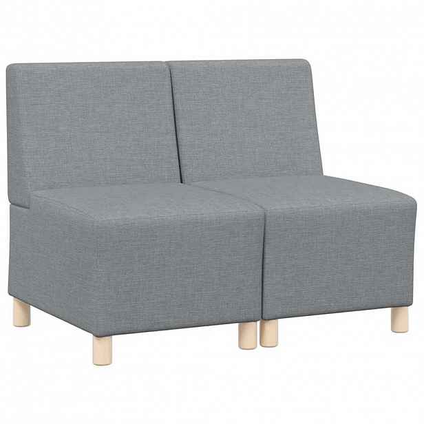 vidaXL Modulová sedačka bez opěradel 2 ks Světle šedá textil