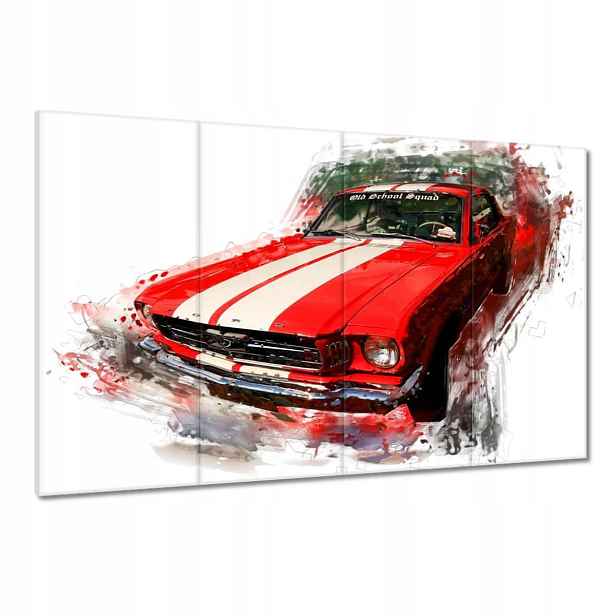 Obrazy 120x80 Červený Ford Mustang Usa Old School Squad