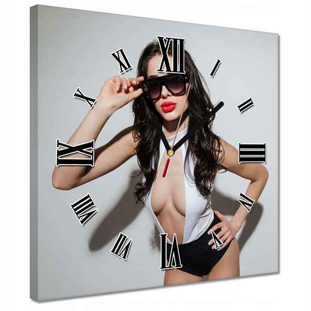 30x30 Hodiny Sluneční brýle a elegantní dáma